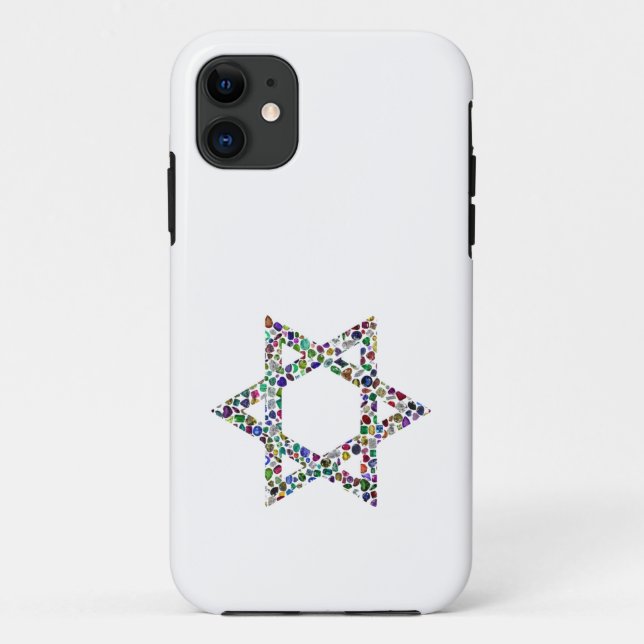 Star of David made with Gemstones in All Colours Case-Mate iPhone Case (Back)