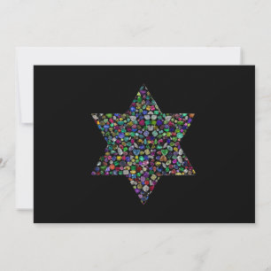 Star of David made with Gemstones in All Colours Invitation