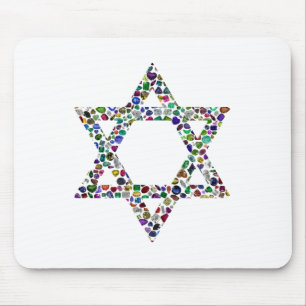 Star of David made with Gemstones in All Colours Mouse Pad