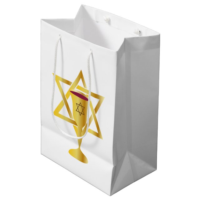 Star Of David  Medium Gift Bag (Front Angled)