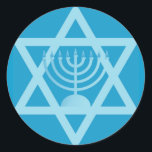 Star of David Menorah Classic Round Sticker<br><div class="desc">(multiple products selected)Hanukah symbols</div>