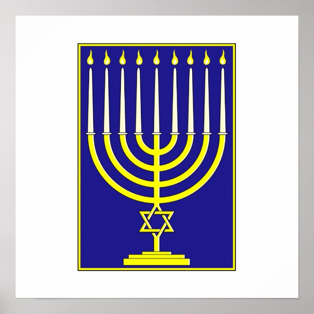 Star of David Menorah Poster (Front)