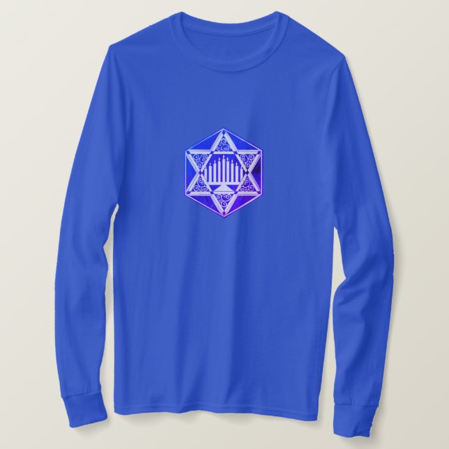 Star of David Menorah T-Shirt (Design Front)