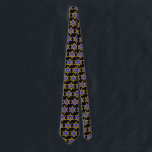 Star of David & Menorah Tie<br><div class="desc">Yellow Star of David filled with blue and a menorah.</div>