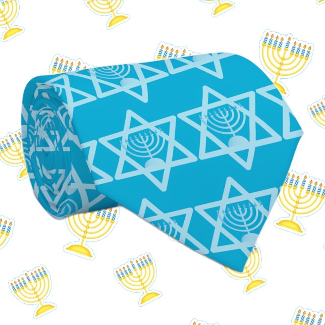 Star of David Menorah Tie (Creator Uploaded)