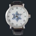 Star of David Men's Watch<br><div class="desc">Show your love for Israel while telling the time in a Men's Vintage Leather Watch, a big-faced timepiece that will never go out of style, featuring a classic Star of David symbol set in the centre. A beautiful and meaningful timepiece for any occasion, it makes a fantastic gift for a...</div>