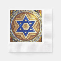 Star of David Napkins, Coined Cocktail Paper