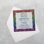 Star of David Ombre Rainbow Bar Mitzvah Square Invitation<br><div class="desc">Stylish and classic,  these Bar Mitzvah Invitations feature a star of David pattern over a dark rainbow gradient background and are fully customisable to say exactly what you want!</div>