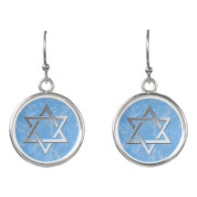 Star of David on blue stone background