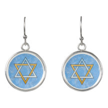 Star of David on blue stone background