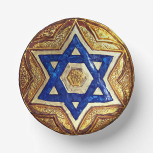 Star of David Paper Bowls, 7" Round Paper Bowl Plate