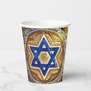 Star of David Paper Cup, Size: 8oz Paper Cup