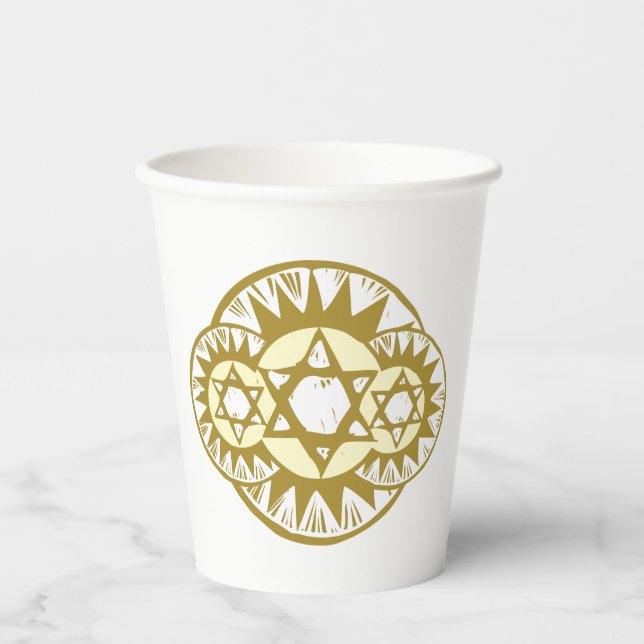 Star Of David Paper Cups (Front)