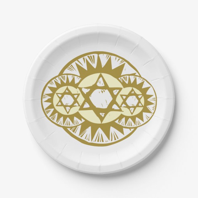 Star Of David Paper Plate (Front)