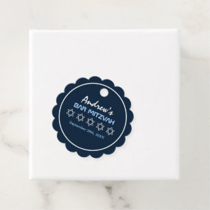 Star of David Pattern Bar Mitzvah Favour Tags