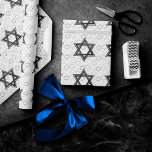 Star of David Pattern | Modern of Black on White Wrapping Paper<br><div class="desc">Minimal classic black Bar/Bat Mitzvah and Hanukkah modern Star of David against a solid background creates an elegant,  sophisticated design. For other coordinating colours or matching products,  visit JustFharryn @ Zazzle.com or contact the designer,  c/o Fharryn@yahoo.com  All rights reserved. #zazzlemade #christmasdecor</div>