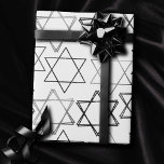 Star of David Pattern | Silver and White Classic Wrapping Paper<br><div class="desc">Minimal classic silver Bar/Bat Mitzvah and Hanukkah modern Star of David against a solid background creates an elegant,  sophisticated design. For other coordinating colours or matching products,  visit JustFharryn @ Zazzle.com or contact the designer,  c/o Fharryn@yahoo.com  All rights reserved. #zazzlemade #christmasdecor</div>