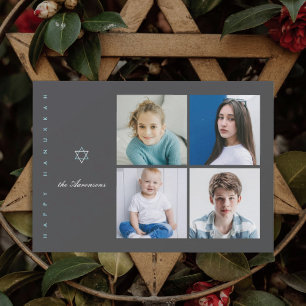Star of David Photo Hanukkah Card