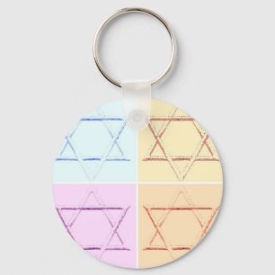 Star of David pop art Key Ring