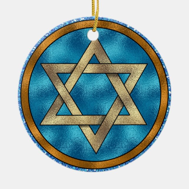 Star of David - Shalom - SRF Ceramic Tree Decoration (Front)