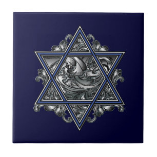 Star of David Silver Tile