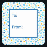 Star of David Snowflakes Gift Tag<br><div class="desc">These fabulous gift tags would look great on all your Hanukkah gifts.  They are so festive with blue and gold Stars of David sprinkled all over.  They'll look so amazing on your gifts.</div>