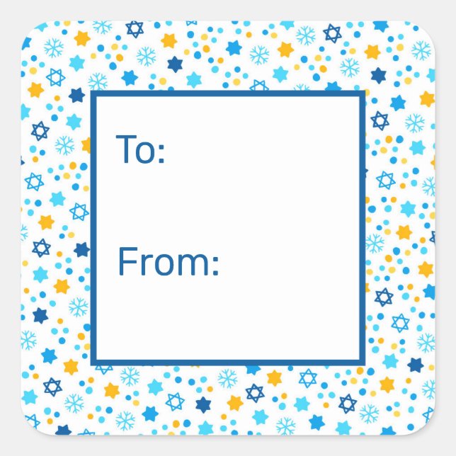 Star of David Snowflakes Gift Tag (Front)