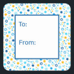 Star of David Snowflakes Gift Tag<br><div class="desc">These fabulous gift tags would look great on all your Hanukkah gifts. They are so festive with blue and gold Stars of David sprinkled all over. They'll look so amazing on your gifts.</div>