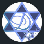 Star of David Sticker<br><div class="desc">This is a beautiful Star of David with the Letter D in the centre.</div>