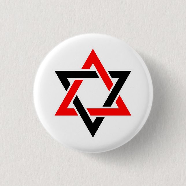 Star of David symbol  3 Cm Round Badge (Front)