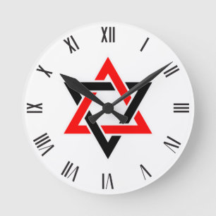 Star of David symbol Round Clock