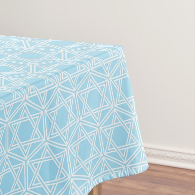 Star of David Tablecloth - Judaica - Table Setting (In Situ)