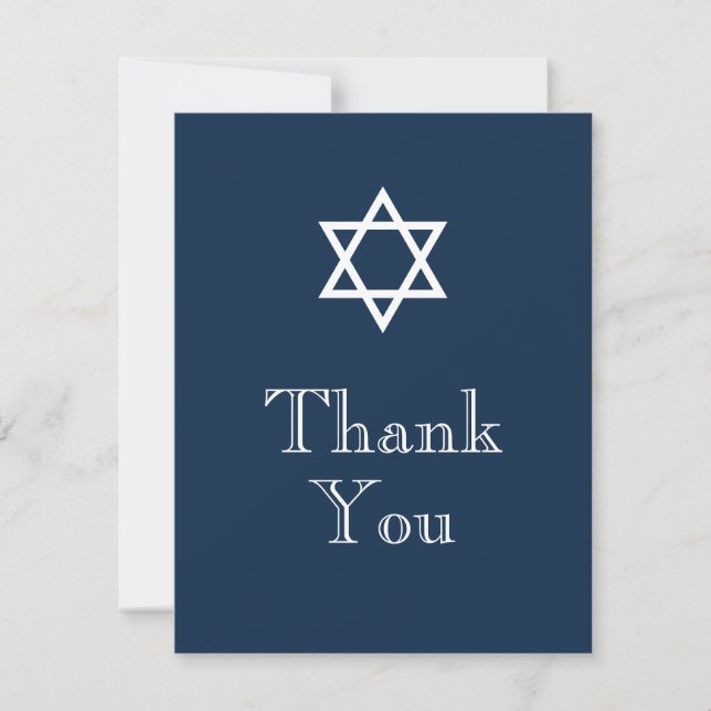 Star of David Thank You Card - Boy (Front)