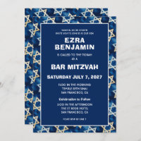 Star of David Watercolor Custom Bar Bat Mitzvah
