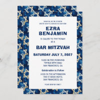 Star of David Watercolor Custom Bar Bat Mitzvah