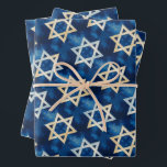 Star of David Watercolor Hanukkah  Wrapping Paper Sheet<br><div class="desc">Hope you like this star pattern.  Check out my shop for lots more colours and patterns and let me know if you'd like something customised.</div>