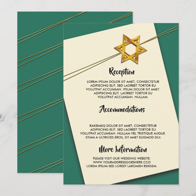 star of David wedding program Invitation (Front/Back)
