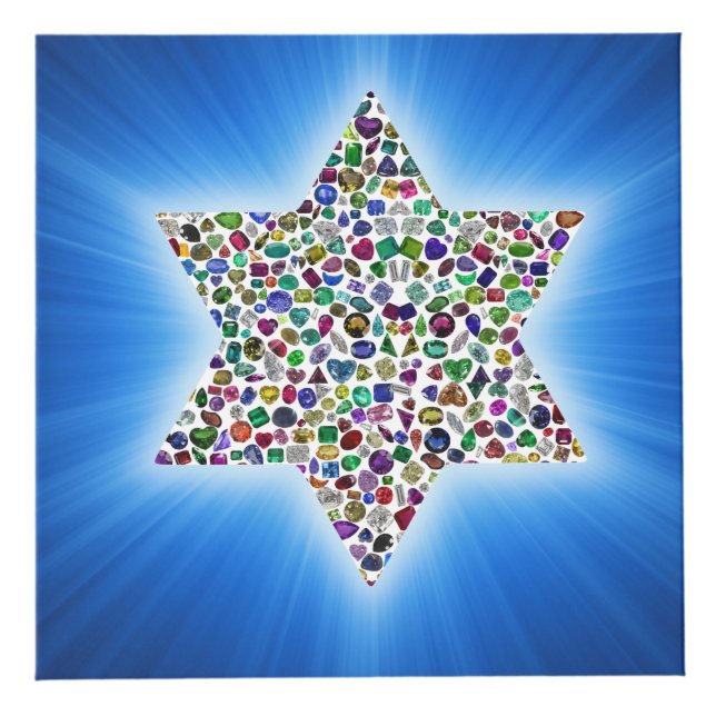 Star of David with Gemstones Cube (Left)