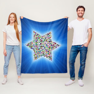 Star of David with Gemstones Fleece Blanket