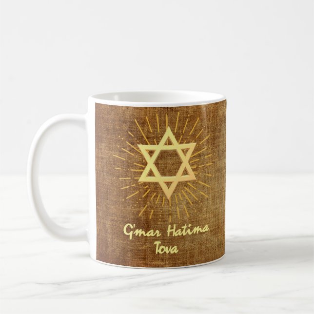 Star of David Yom Kippur Blessings Coffee Mug (Left)