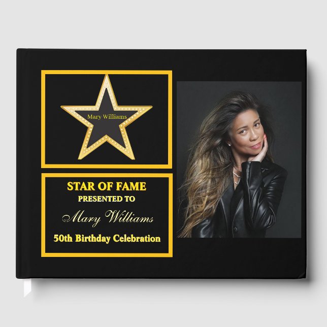 Star of Fame Birthday Guest Book (Front)