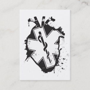 star of life anatomical heart business card