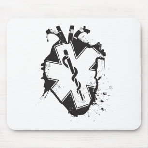 star of life anatomical heart mouse pad