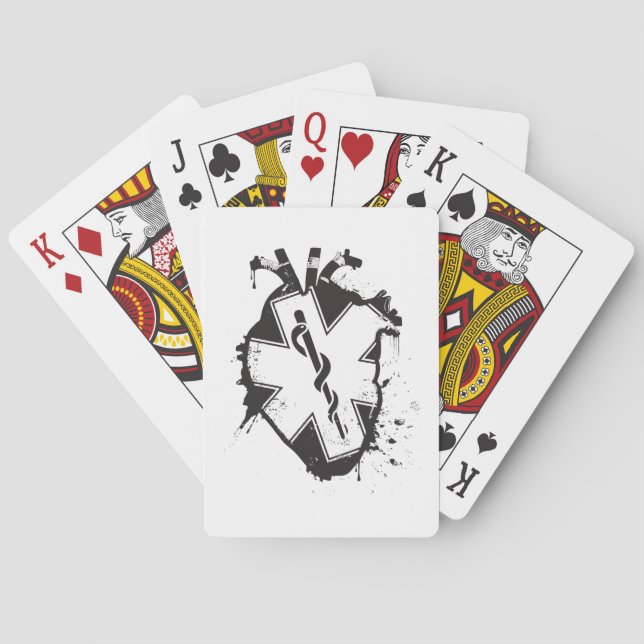 star of life anatomical heart playing cards (Back)