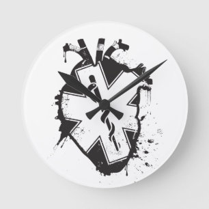 star of life anatomical heart round clock