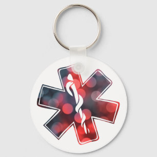 star of life bokeh key ring