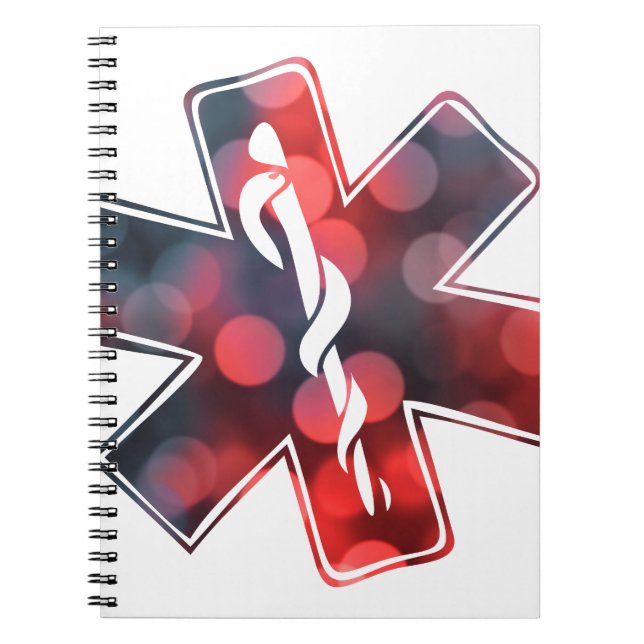 star of life bokeh spiral notebook (Front)