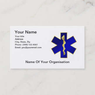 Star of Life Business Card, double sided. Card