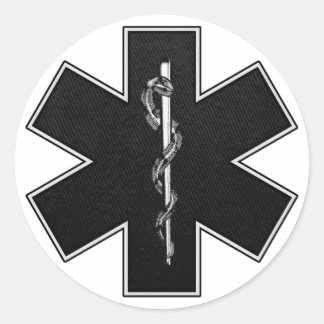 Star Of Life(BW) Classic Round Sticker