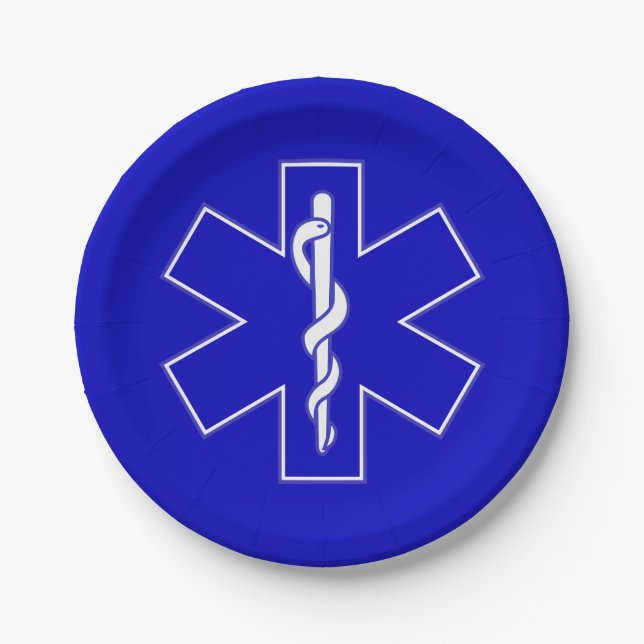 Star of Life (EMT) Paper Plate (Front)